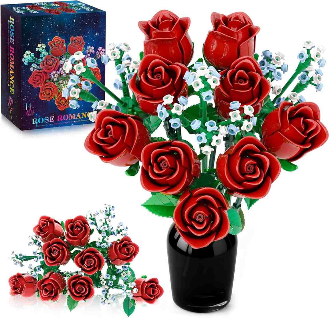 Romantic Rose Bouquet Building Blocks