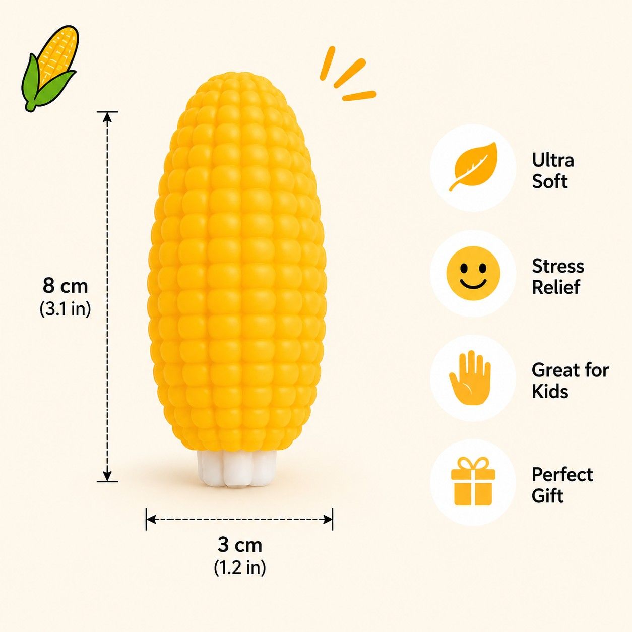 Set of 2 Mini Corn Squishy (2 pcs)