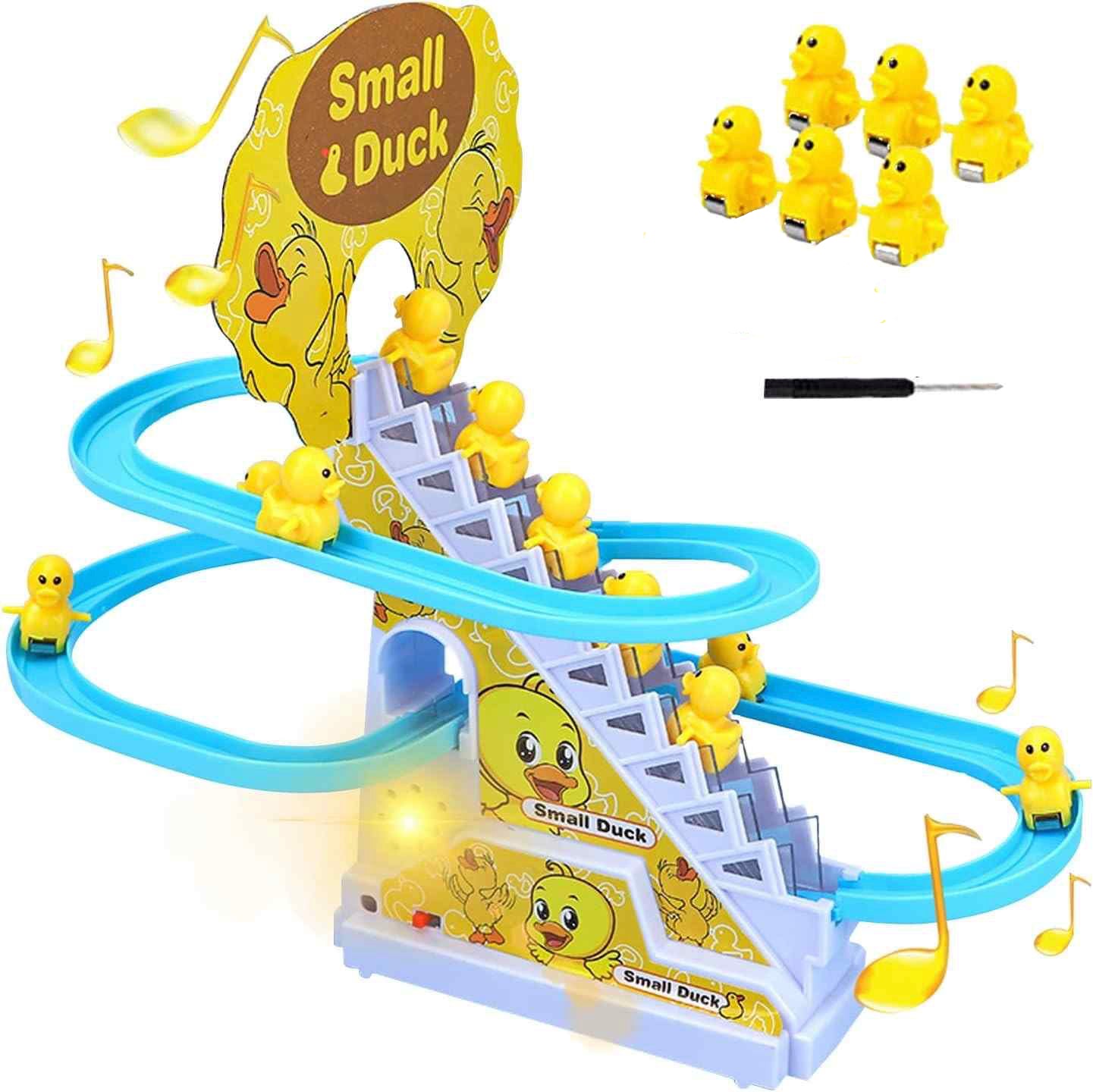 Duck Climbing Stairs Toy with Lights & Music (6 ducks)