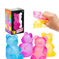 Set of 4 Stress Bear Squishy Ball (4 pcs: yellow+pink+blue+purple)