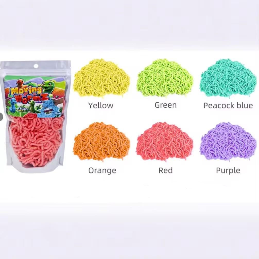 Set of 3 Magic Sensory Worms Packs (Yellow+Red+Blue)