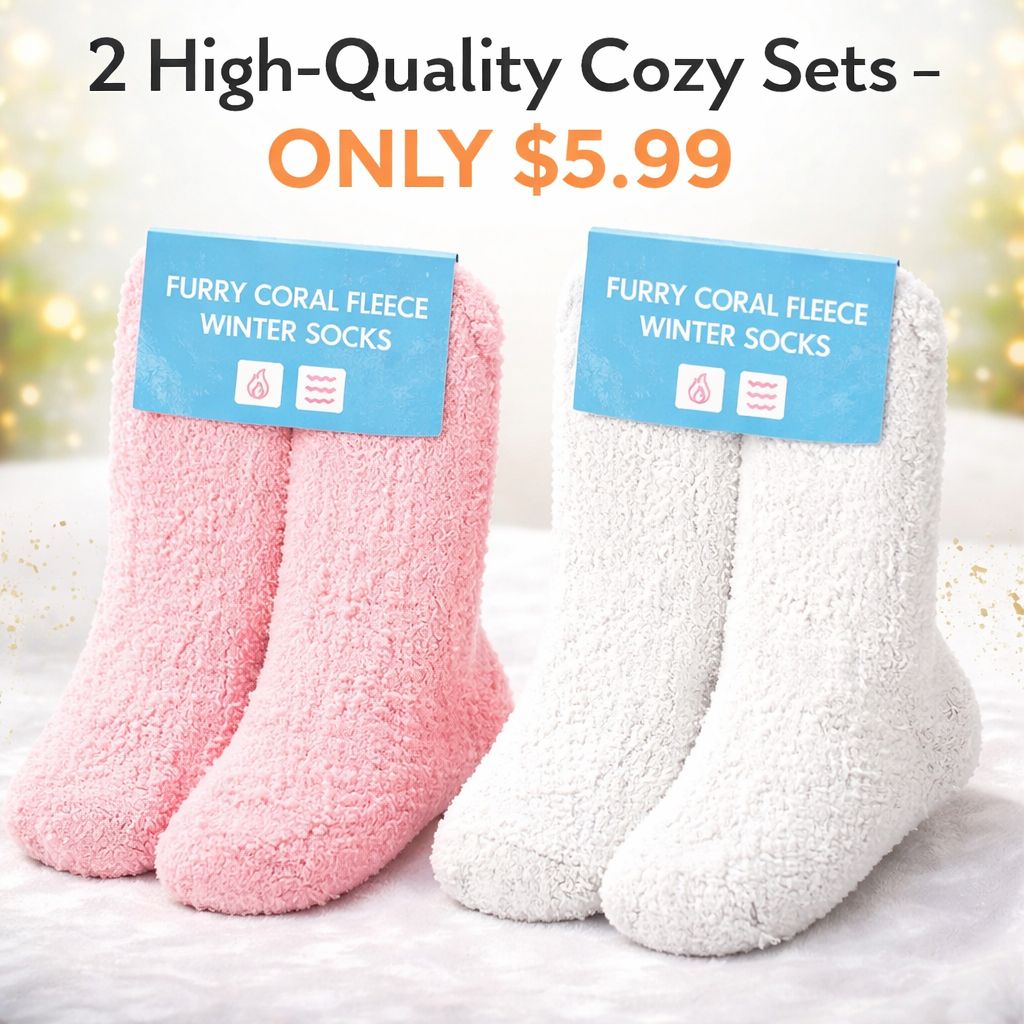 Cozy Fluffy Grip Socks (2 paires)
