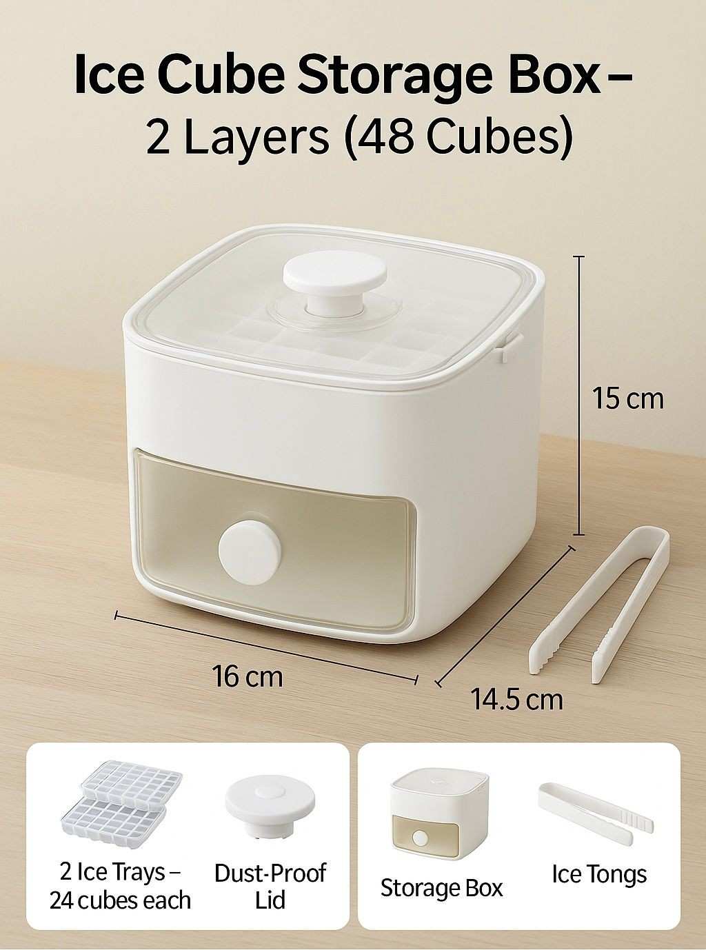 Ice Cube Box with Press Button