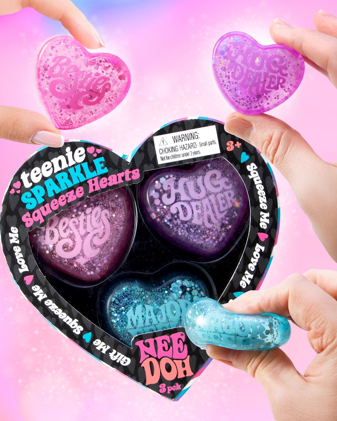 Sparkle Squeeze Hearts Needoh Box