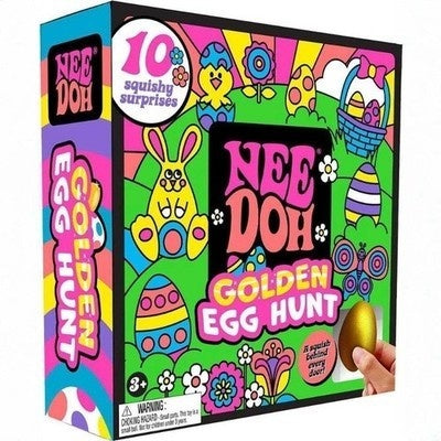 NeeDoh® Golden Egg Hunt Surprise Box | 10 Mini Squishy Mystery Toys